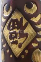 Design váza pár, bagoly mintával, kis kopással, m: 34 cm