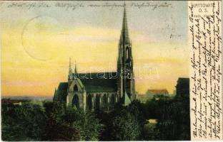 1906 Katowice, Kattowitz; Kath. Kirche / Catholic church (pinholes)