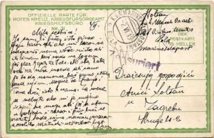 1915 Der Untergang der "ZENTA" am 16. August 1914. Offizielle Karte für Rotes Kreuz, Krieg...