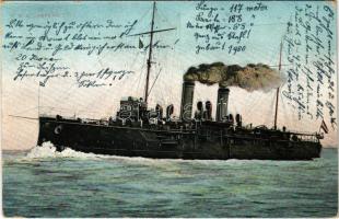 1909 SMS Aspern az Osztrák-Magyar Haditengerészet Zenta-osztályú védett cirkálója / K.u.K. Kriegsmarine / Austro-Hungarian Navy Zenta-class protected cruiser. G. Fano Pola (fa)