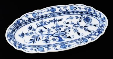 Meissen hagymamintás pecsenyés tál. Jelzett, hibátlan, 50,5x26 cm