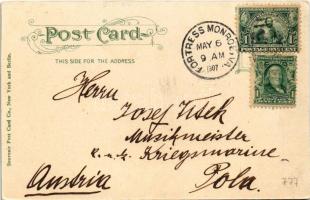 1907 Newport News (Virginia), Hotel Warwick - Addressed to Josef Witek Musikmeister K.u.k. Kriegsmar...