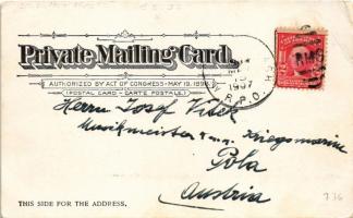 1907 Washington, U.S. Capitol - Addressed to Josef Witek Musikmeister K.u.k. Kriegsmarine (EB)