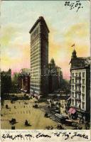 1907 New York City, Flatiron Building, trams (EB)