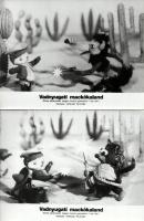 cca 1985 ,,Vadnyugati mackókaland" című lengyel - francia rajz- és bábfilm jelenetei, 7 db vint...