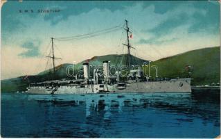 SMS SZIGETVÁR Osztrák-Magyar Haditengerészet Zenta-osztályú védett cirkálója / K.u.K. Kriegsmarine / Austro-Hungarian Navy SMS Szigetvár Zenta-class protected cruiser. M. Schulz Prag 1916.