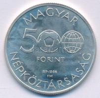 1986. 500Ft Ag "Labdarúgó Világbajnokság - Mexikó 1986 - Stadion" kapszulában T:BU apró fo...