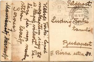 1917 SMS SZIGETVÁR Osztrák-Magyar Haditengerészet Zenta-osztályú védett cirkáló matrózai a fedélzeti...