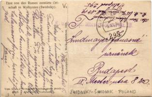 1916 Swidnik, Eine von den Russen zerstörte Ortschaft in Wolhynien (Swidniky) / WWI ruins after the ...