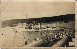 SMS ADMIRAL SPAUN Osztrák-Magyar Haditengerészet gyorscirkálója / K.u.K. Kriegsmarine / Austro-Hungarian Navy light cruiser. photo (szakadás / tear)