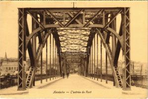 Nameche, L'entrée du Pont / bridge, bicycles (EK)