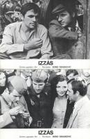 cca 1979 ,,Izzás" című jugoszláv film jelenetei és szereplői, 8 db produkciós filmfotó (vitrinf...