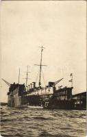 SMS ADMIRAL SPAUN Osztrák-Magyar Haditengerészet gyorscirkáló a száraz dokkban / K.u.K. Kriegsmarine / Austro-Hungarian Navy light cruiser in the dry dock. photo (EK)