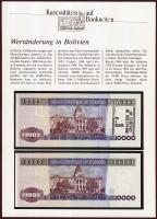 Bolívia 1984. 10.000P + 1987. 10.000P 1c fny-sal német nyelvű ismertetővel T:I