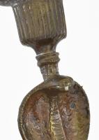 zsebóra tartó és gyertyatartó, réz kobra formával 13 cm Kis sérülés a tetején