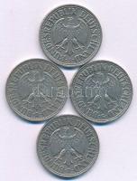 Német Szövetségi Köztársaság 1955. 1M Cu-Ni (4xklf verdejel: D, F, G, J) T:XF,VF
 Federal Republic ...