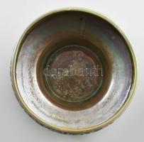 Zsolnay eozin mázas kaspó, Terv.:Kovács István. Savmaratott eozin mázakkal fedett finomfajansz. Jelz...