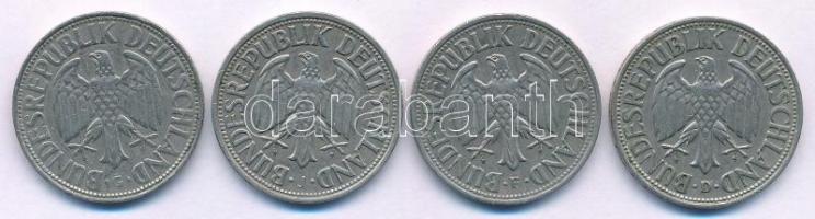 Német Szövetségi Köztársaság 1954. 1M Cu-Ni (4xklf verdejel: D, F, G, J) T:XF,VF
 Federal Republic ...