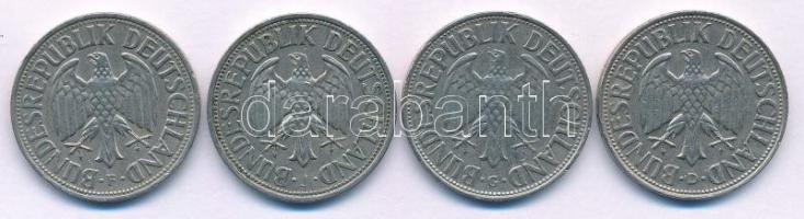 Német Szövetségi Köztársaság 1957. 1M Cu-Ni (4xklf verdejel: D, F, G, J) T:XF,VF
 Federal Republic ...