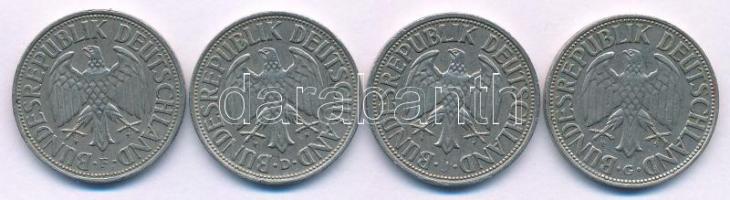 Német Szövetségi Köztársaság 1958. 1M Cu-Ni (4xklf verdejel: D, F, G, J) T:XF,VF
 Federal Republic ...