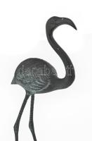 Ismeretlen szobrász: Flamingó. Patinázott bronz, kis kopással, m: 50 cm