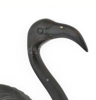 Ismeretlen szobrász: Flamingó. Patinázott bronz, kis kopással, m: 50 cm