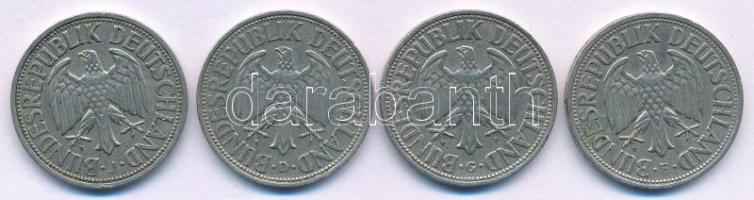 Német Szövetségi Köztársaság 1950. 1M Cu-Ni (4xklf verdejel: D, F, G, J) T:XF,VF
Federal Republic o...