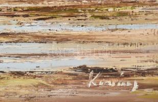 Kovács jelzéssel: Esős nyár. Olaj, farost. Dekoratív fakeretben, 45×75 cm