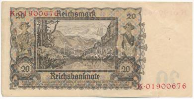 Német Harmadik Birodalom 1939. 20M T:F German Third Reich 1939. 20 Mark C:F Krause P#5A