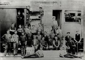 1913 Eredeti fénykép a HÉV dolgozóiról (30x21cm)