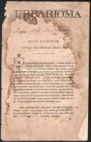 cca 1790 Magyaralmás község Urbáriuma. 4 oldal, nyomtatott, kézírással kiegészítve. Töredék, Foltos