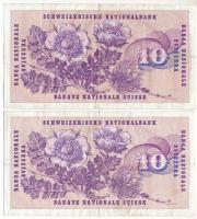 Svájc 1972. 10Fr (2x) T:F Switzerland 1972. 10 Francs (2x) C:F