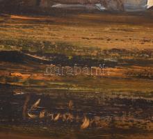 Kovács jelzéssel: Tanya. Olaj, farost. Dekoratív, sérült fakeretben, 59,5×89 cm. KIZÁRÓLAG SZEMÉLYES...