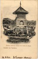 1901 Curtea de Arges, Argyasudvarhely; Salutari din Romania. Fontana mesterului Manole din Curtea de Arges / Romanian folklore, fountain (EK)