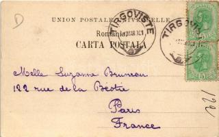 1901 Bucharest, Bukarest, Bucuresti, Bucuresci; Calea Victoriei / street view, tram, shops of E. Vog...