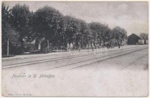 Alsómiholjác, Unter-Miholtz, Donji Miholjac; vasútállomás. Makso Bruck kiadása / railway station (fa)