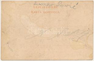 Alsómiholjác, Unter-Miholtz, Donji Miholjac; vasútállomás. Makso Bruck kiadása / railway station (fa...