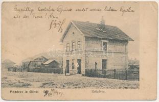 1909 Glina, Kolodvor / vasútállomás / railway station (fa)