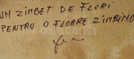 Vaszile (Vasile?) Muresan (?-): Színes csendélet. Olaj, vászon. Jelzett. 50×50 cm