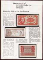 Kína 1949. 5c + Hongkong 1961-95. 1c + Osztrák-Magyar Bank 1922. 1K, egyoldalú nyomatok német nyelvű ismertetővel T:I