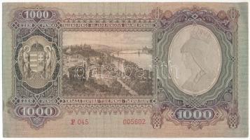1943. 1000P "F 045 005602" T:F szép papír Adamo P21