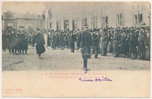 1901 Bucharest, Bukarest, Bucuresti, Bucuresci; A.S.R. Principele Mostenitor al Romaniei. Comandantul paradei de la 28 Noembrie 1900 / Crown Prince of Romania. Colectia Spada Seria A. No. 18. (cut)