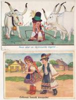 6 db RÉGI magyar motívum képeslap: népviselet, irredenta, Húsvéti üdvözlő / 6 pre-1945 Hungarian mot...