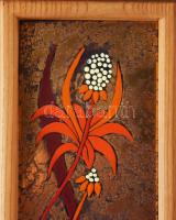 Stekly Zsuzsa (1954-): Virágok. Tűzzománc, fémlemez. Jelzett a hátoldalán. 50x15,5 cm. Fakeretben