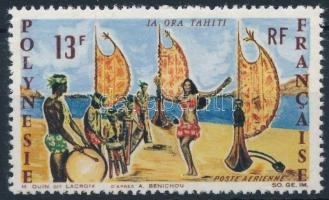 1966 &quot;Éljen Tahiti&quot; bélyeg Mi 62