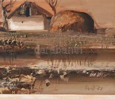 Csikós András (1947-2006): Március. Olaj, farost, jelezve jobbra lent, hátoldalán autográf feliratta...