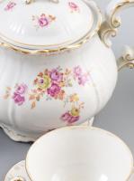 Zsolnay porcelán teás készlet. Matricás, jelzett, kis kopásokkal. Komplett