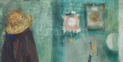 Ujváry Lajos (1925 - 2006): Lajos bácsi présháza. Olaj, farost, hátoldalán jelzett és Képcsarnok Vál...