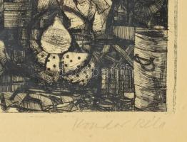 Kondor Béla (1931-1972): Üveggyárban (cím nélkül). Rézkarc, papír. Jelzett. Számozott: 50/24. 19x24,...