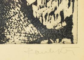 Raszler Károly (1925-2005): Női fej (cím nélkül). Rézkarc, papír. Jelzett. Számozott: 50/18. 22,5x24...